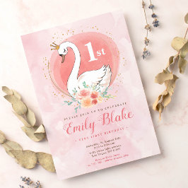Invitation Swan Princess Anniversaire