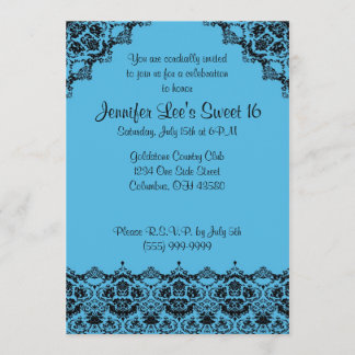 Invitation Sweet16 élégante de bleus layette et de