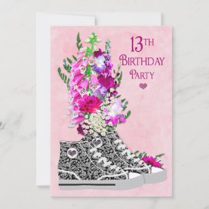 Invitation Sweet 13th Birthday Party Invitation, Basket