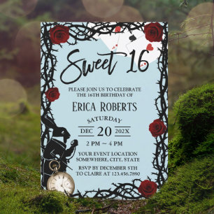 Invitation Sweet 16 Alice Vintage au pays des merveilles Fill