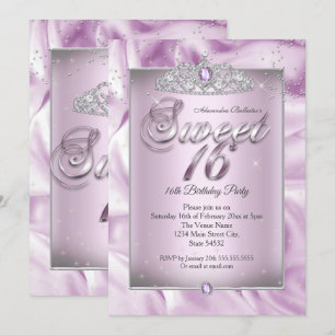 Invitation Sweet 16 Anniversaire Fête Lilac Purple Diamond Ti