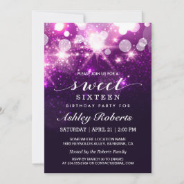 Invitation Sweet 16 Anniversaire Party tendance violet Partie