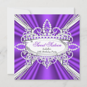 Invitation Sweet 16 Anniversaire Princesse Diamants Violets T