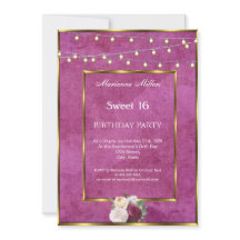 Sweet 16 Bourgogne Gold Fairy Lights Rose