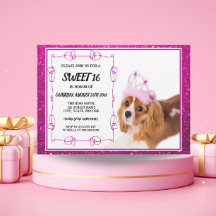 Invitation Sweet 16 Cavalier King Charles Spaniel