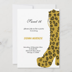Invitation Sweet 16 Chaussures thème