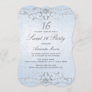 Invitation Sweet 16 en Damassé Diamant Brillance B