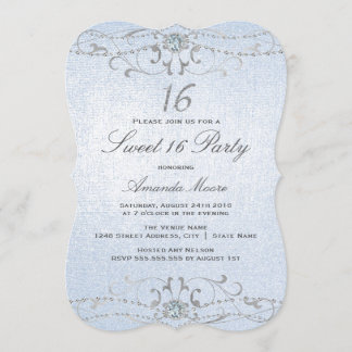 Invitation Sweet 16 en Damassé Diamant Brillance B