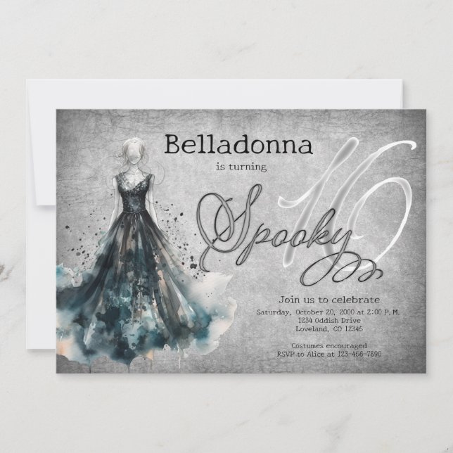 Invitation Sweet 16 Halloween anniversaire (Devant)