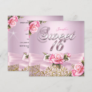 Invitation Sweet 16 Jolie Rose Bow fête d'anniversaire