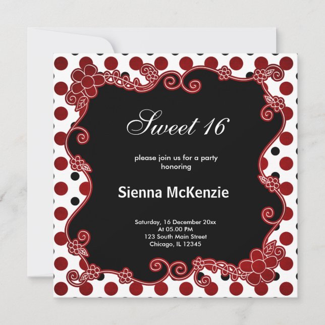 Invitation Sweet 16 Lady Bug (Devant)
