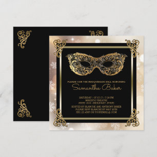 Invitation Sweet 16 Masquerade d'hiver Sweet sixteen Bokeh