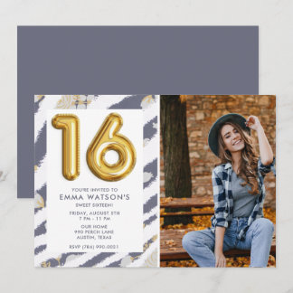 Invitation Sweet 16 Photo Seizième fête d'anniversaire
