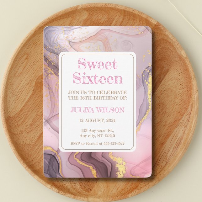 Invitation Sweet 16 Rose Gold parties scintillant filles fête (Créateur téléchargé)
