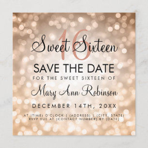 Invitation Sweet 16 Save The Date Rose Gold Parties scintilla
