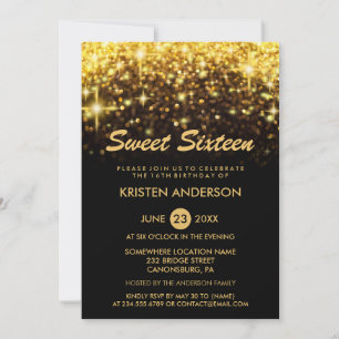 Invitation Sweet 16 Seize Anniversaire Parties scintillant d'