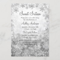Sweet 16 Winter Wonderland Silver Snowflakes