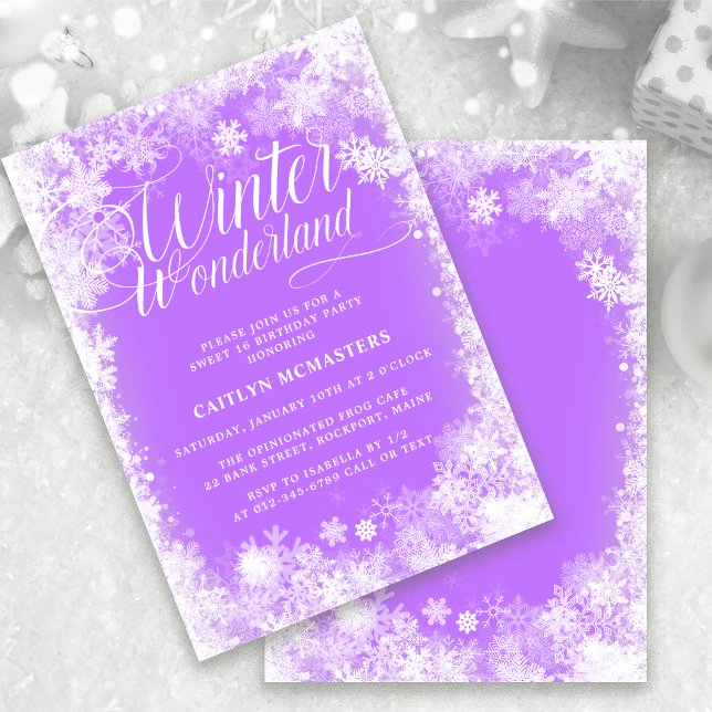 Invitation Sweet 16 Winter Wonderland Snowflake (Créateur téléchargé)