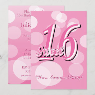 Invitation Sweet 16 Word Art  16e anniversaire