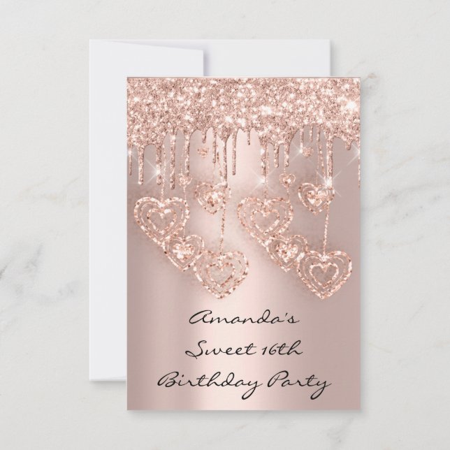 Invitation Sweet 16e anniversaire Rose Parties scintillant Dr (Dos)