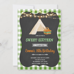 Invitation Sweet 16e fête de pique-nique