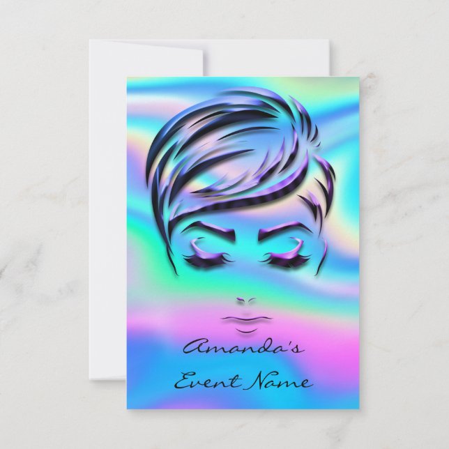 Invitation Sweet 16e Monde nuptiale Holographe Unicorn Visage (Dos)