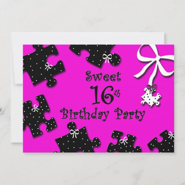 Invitation Sweet 16th Birthday Invitations, Puzzle Pièces (Devant)
