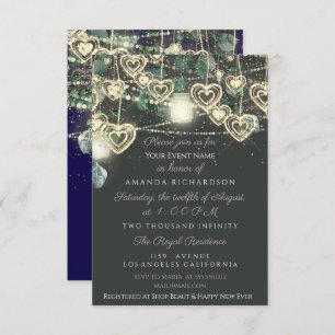 Invitation Sweet 16th Bride Rustic Wood Marine Mint Smoky Gre