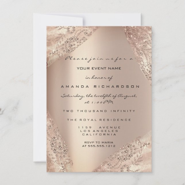 Invitation Sweet 16th Dress Spark Rose Gold Ombre (Devant)