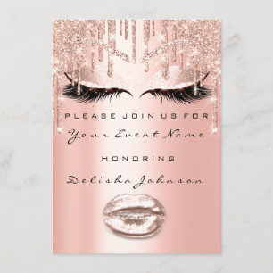 Invitation Sweet 16th Drips Parties scintillant maquillage VI