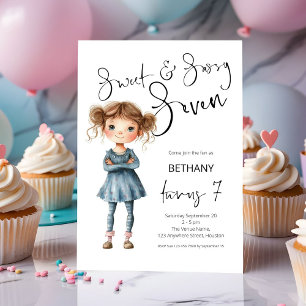 Invitation Sweet and Sassy Sept Fille 7 Anniversaire