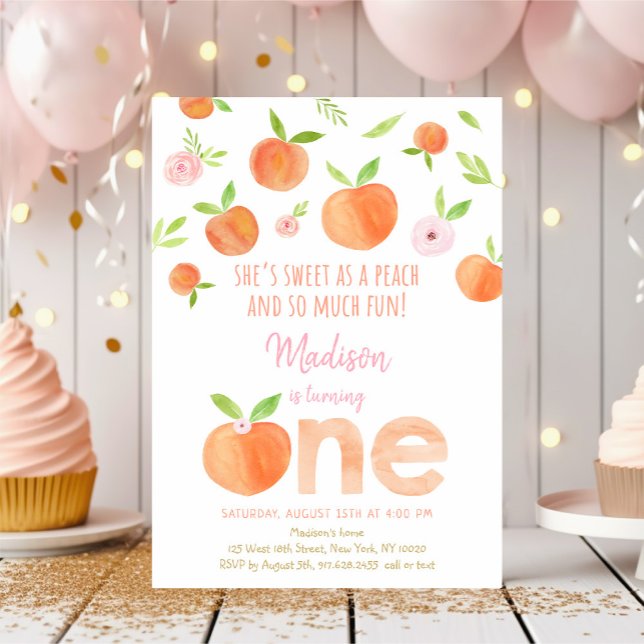 Invitation Sweet As A Peach 1er anniversaire (Créateur téléchargé)