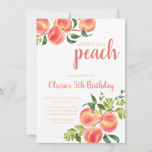 Invitation Sweet as a Peach Birthday