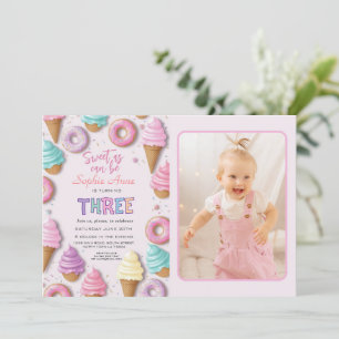 Invitation Sweet As Can Be Girl 3e anniversaire