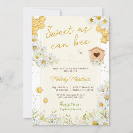 Invitation Sweet As Can Bee Sweet Yellow Summer Spring Baby