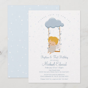 Invitation Sweet Baby Angel, premier anniversaire et baptême