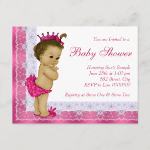 Invitation Sweet Baby Baby shower rose et violet