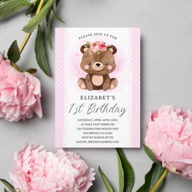 Invitation Sweet Baby Bear Woodland Anniversaire Fête Invitat (Créateur téléchargé)