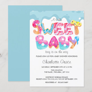 Invitation Sweet Baby Boy Est En Route