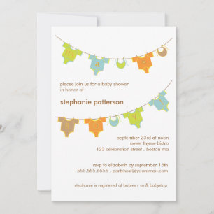 Invitation Sweet Baby Clothes LIne C'est un Baby shower garço
