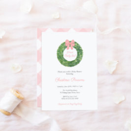 Invitation Sweet Baby Girl Baby shower de la bow rose savoure
