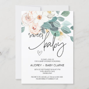 Invitation Sweet Baby shower Party Blush Floral