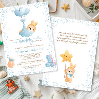 Invitation Sweet Boy Bunny avec Baby shower de demande de rés