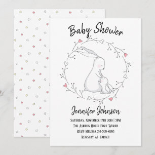 Invitation Sweet Bunny Love Genre Baby shower neutre