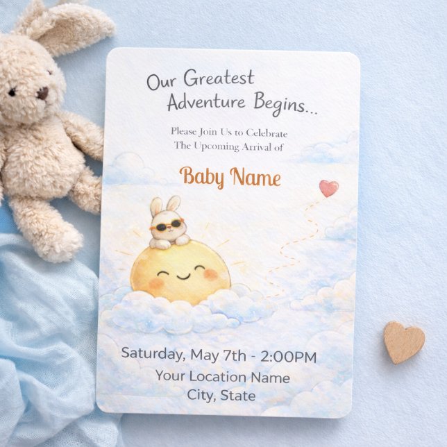 Invitation Sweet Bunny Sun Celebration Style (Créateur téléchargé)