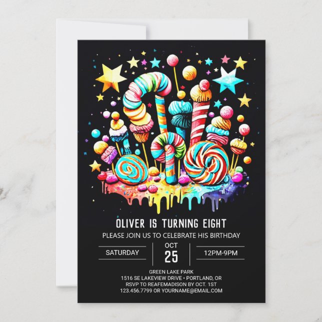 Invitation Sweet Celebration Candy Anniversaire (Devant)