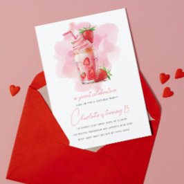 Invitation Sweet Celebration fraise Milkshake Anniversaire