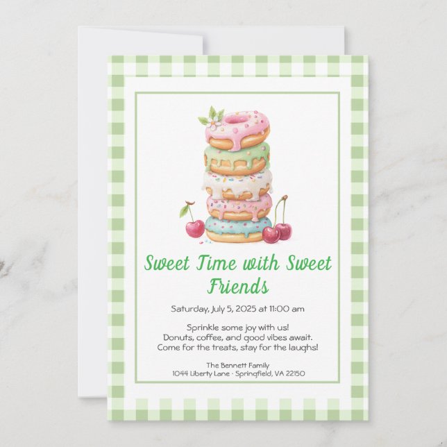 Invitation Sweet Celebration Invite – Colorful Donuts Party  (Devant)