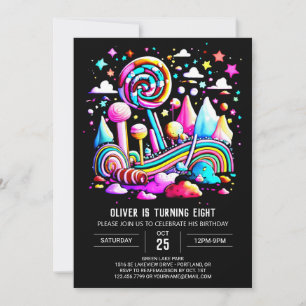 Invitation Sweet Editable Candy Wonderland