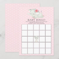 Sweet Elephant BINGO Baby shower Jeu